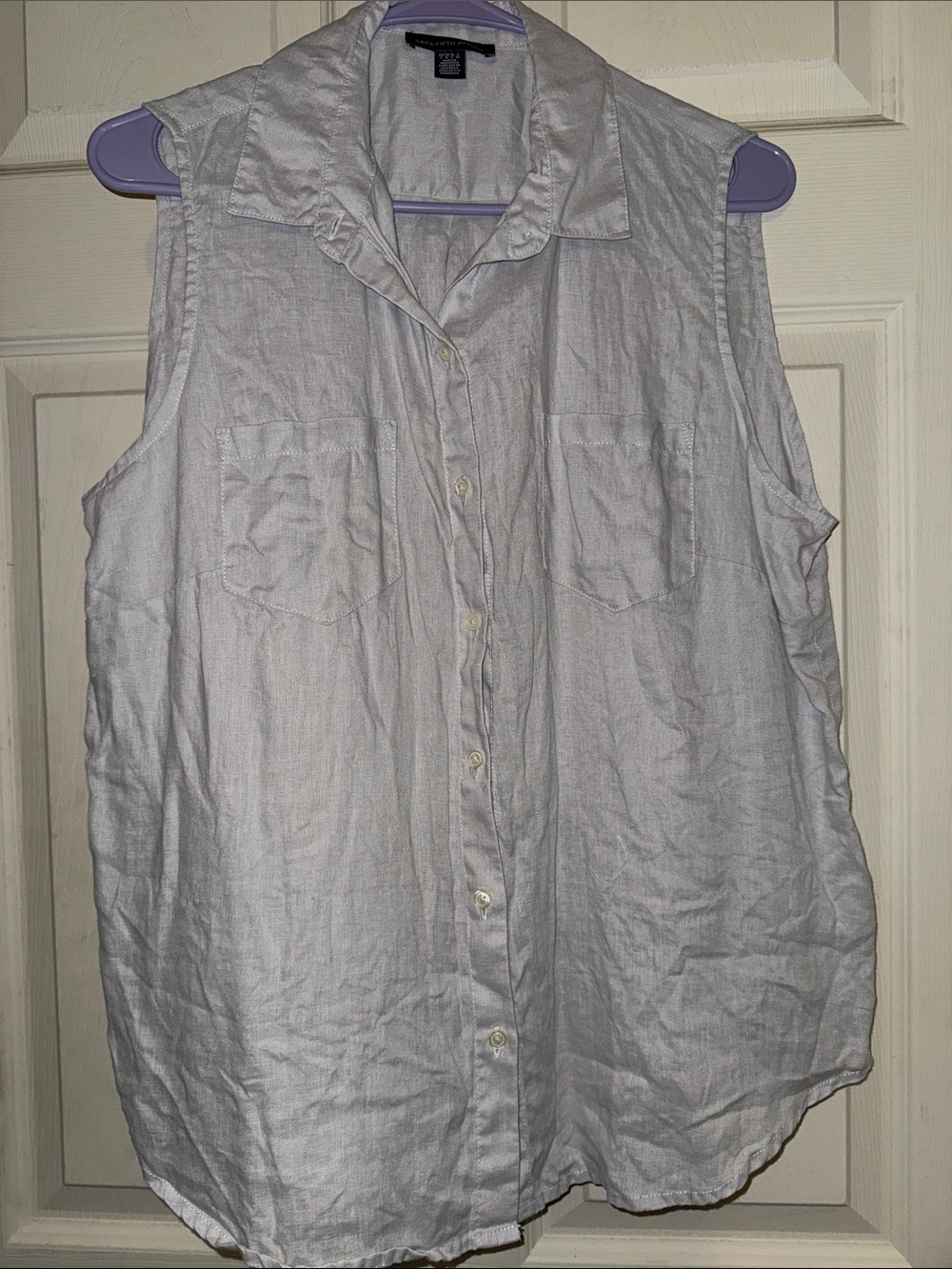 Saks Fifth Avenue linen Sleeveless Button-Down Shirt